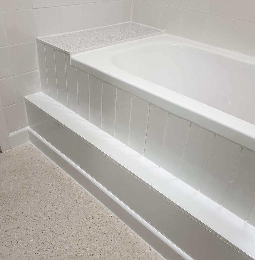 Bath install and custom surround